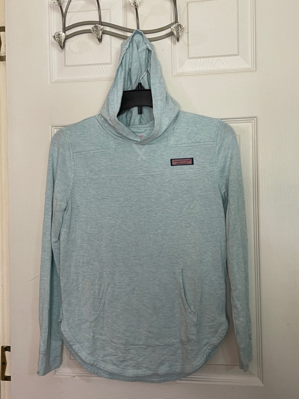 Vineyard Vines Shep Shirt Heather Light Aqua Hooded Pullover. Size L (14)